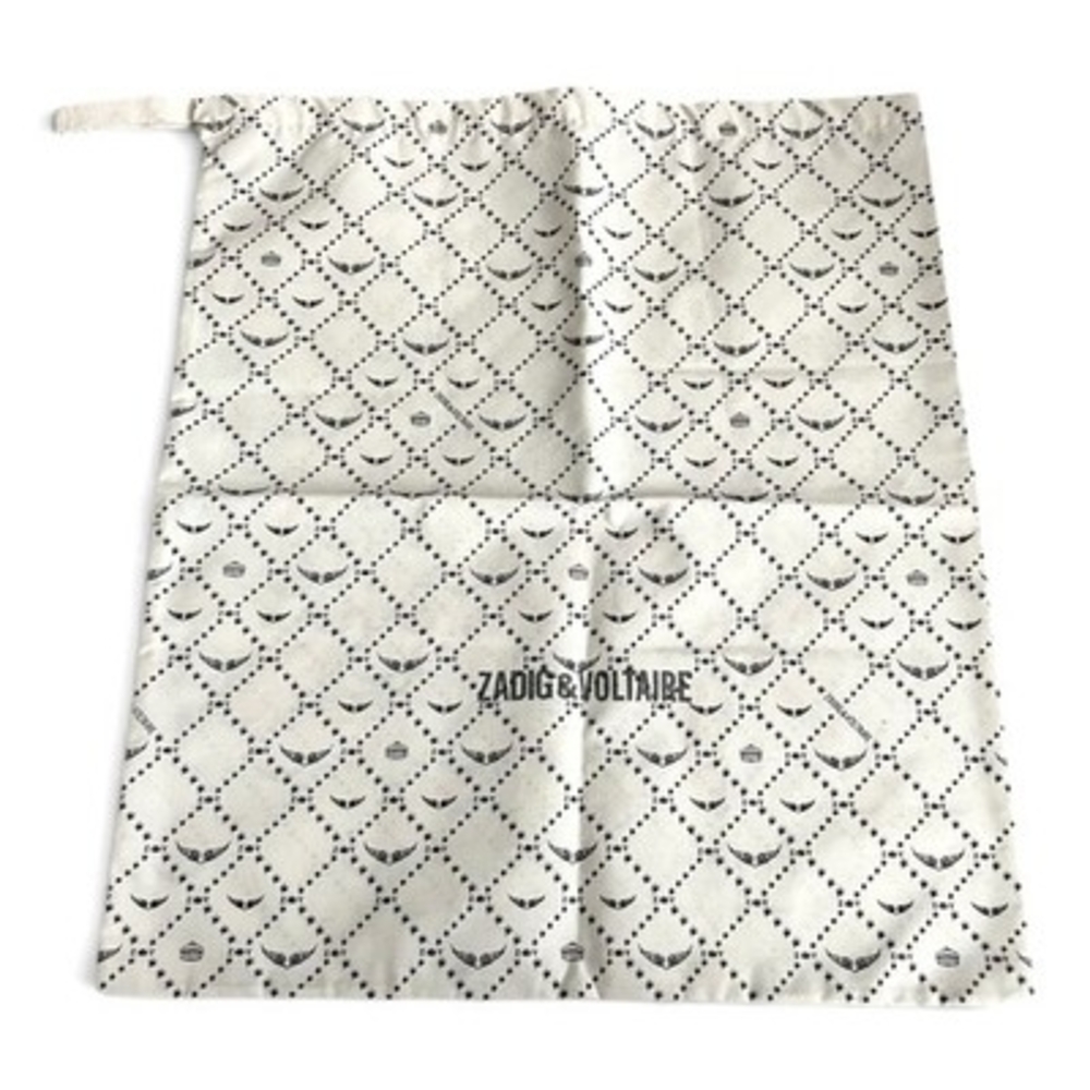 Zadig & Voltaire Authentic Dust Bag Cream Logo Drawstring 15x18" VG Authentic